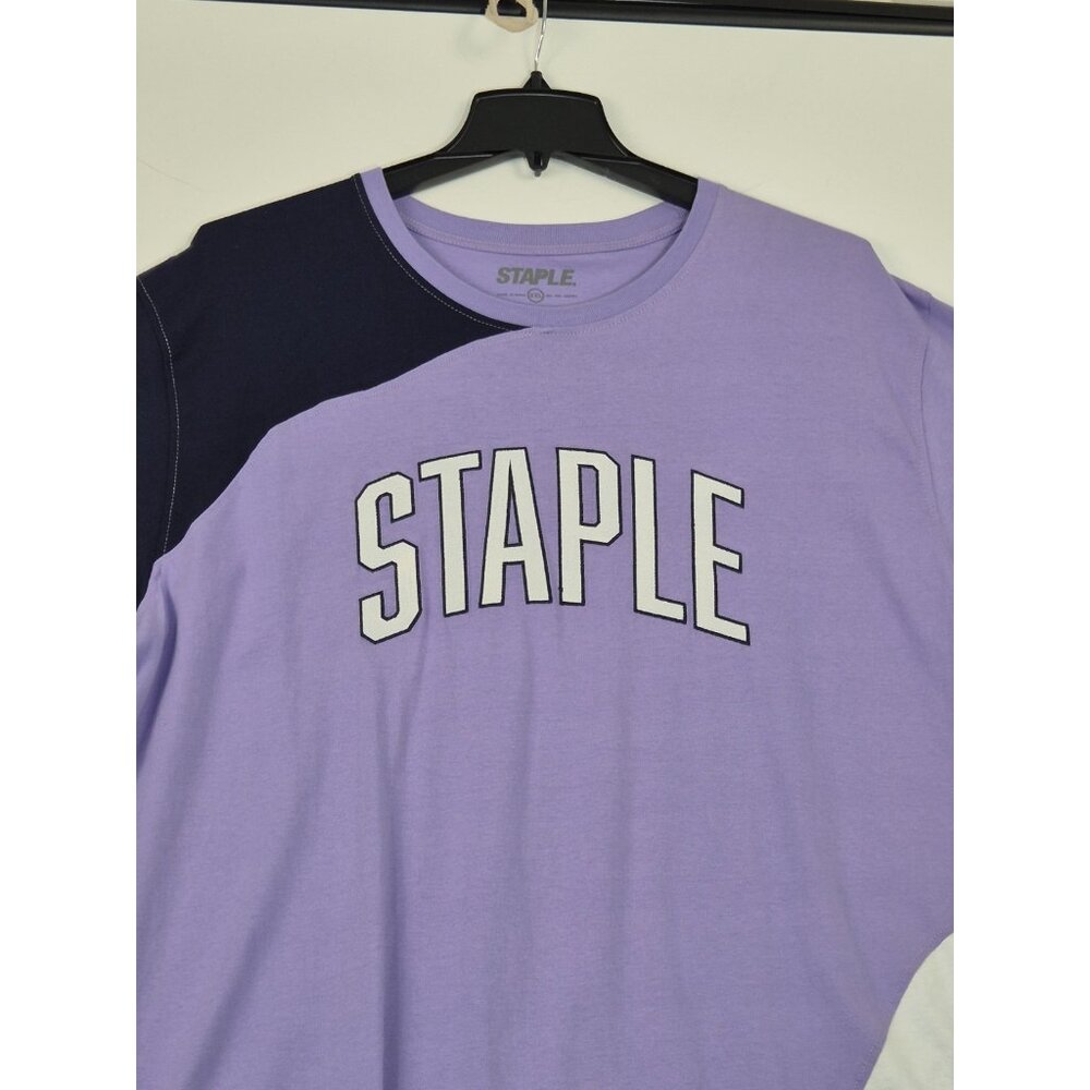Staple Mens T-Shirt Size 2XL Purple Blue White Embroidered Logo Cotton (09) - Picture 3 of 9